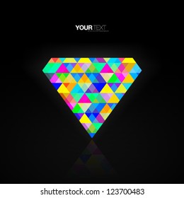 Abstract colorful diamond background design vector