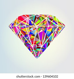 Abstract colorful diamond design vector
