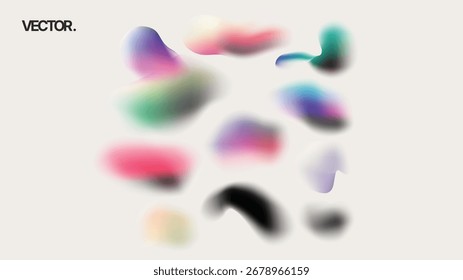 Abstract Colorful Digital Blobs and Shapes Ideal for Various Creative Projects and Uses