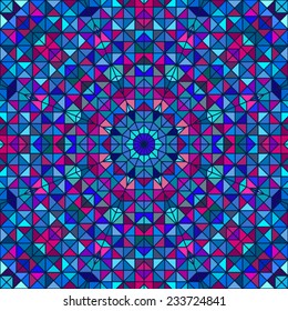 Abstract Colorful Digital Decorative Flower. Geometric Contrast Line Star and Blue Pink Cyan Color Artistic Backdrop