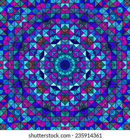 Abstract Colorful Digital Decorative Flower. Geometric Contrast Line Star and Blue Pink Cyan Color Artistic Backdrop