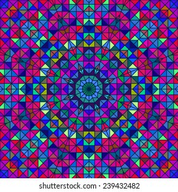 Abstract Colorful Digital Decorative Flower. Geometric Contrast Line Star and Blue Pink Green Color Artistic Backdrop