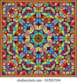 Abstract Colorful Digital Decorative Flower. Geometric Contrast Line Star and Blue Pink Red Cyan Color Artistic Star Backdrop