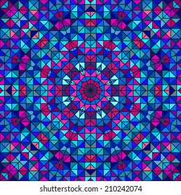 Abstract Colorful Digital Decorative Pattern. Geometric Contrast Line Star and Blue Pink Cyan Color Artistic Backdrop