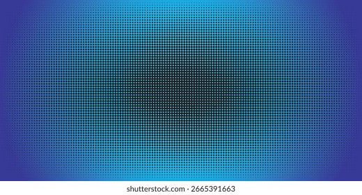 Padrão de meio-tom digital colorido abstrato com design de gradiente azul e preto