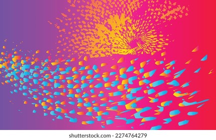 Abstract colorful digital painting. Semi-abstract image. Modern art paintings with color riots.