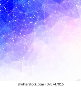 Abstract colorful digital polygonal background with dots and lines. Vector illustration.