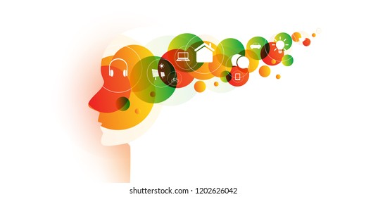 Resumen de tecnología digital colorida, aprendizaje automático, inteligencia artificial, computación en nube, asistente de voz inteligente, concepto de ayuda automatizada y diseño de soporte