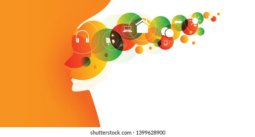 Resumen de tecnología digital colorida, aprendizaje automático, inteligencia artificial, computación en nube, asistente de voz inteligente, concepto de ayuda automatizada y diseño de soporte 