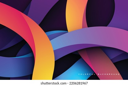 Abstract colorful dimension layers background