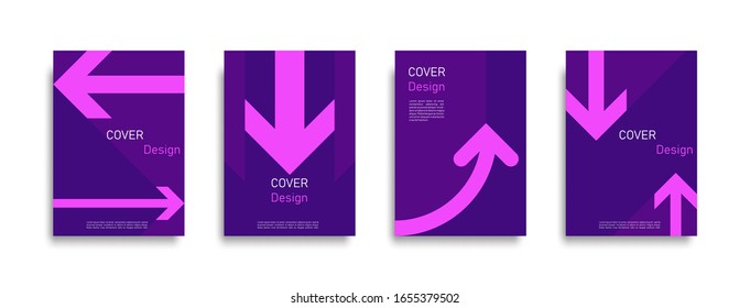 Abstract colorful direction line design background set, graphic banner cover and advertising design layout template. Eps10 vector.