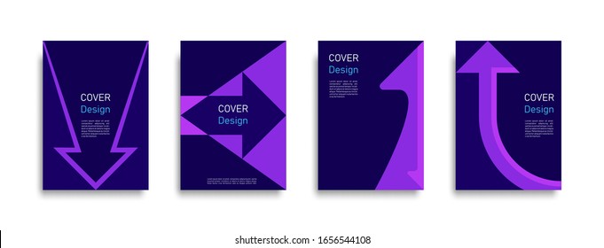 Abstract colorful direction line design background set, graphic banner cover and advertising design layout template. Eps10 vector.