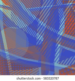 Abstract colorful disco background created with stripes, dots and patters of colors.