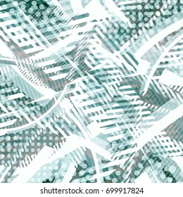 Abstract colorful disco background created with stripes, dots and patters of colors.