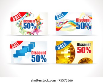 abstract colorful discount card vector illustration
