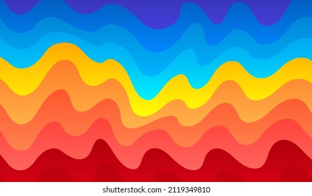 Abstract colorful distorted wave background vector art template