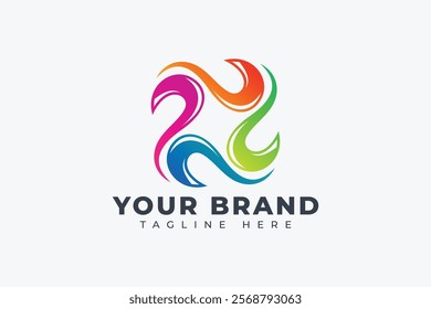 Abstract Colorful Diversity, Square Round Geometric shapes Logo Design Element