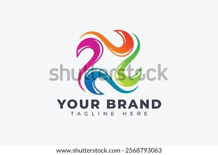 Abstract Colorful Diversity, Square Round Geometric shapes Logo Design Element