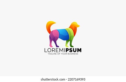 Abstract Colorful Dog Logo vector