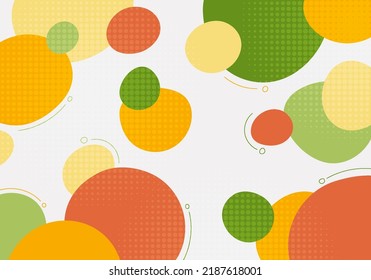 Abstract colorful doodle design decorative pattern with circle halftone. Overlapping design with dots style background. Vector