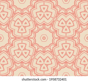 Abstract colorful doodle flower seamless pattern. Floral background. Mosaic, tile of thin line ornament.