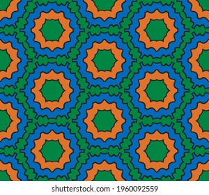 Abstract colorful doodle flower seamless pattern. Floral background. Mosaic, tile of thin line ornament.