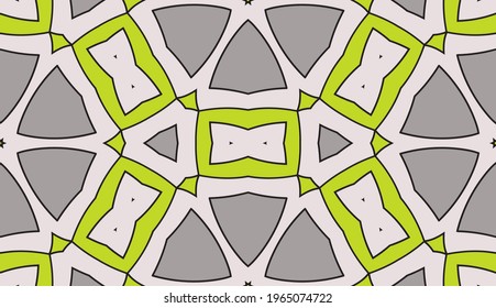 Abstract colorful doodle flower seamless pattern. Floral geometric background. Mosaic, tile of thin line ornament.