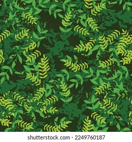 Resumen del doodle colorido patrón sin fisuras con hojas, plantas, ramas. Fantasía desordenada de fondo floral.