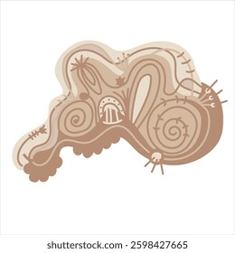 Abstract colorful doodle shape. Vector creative design element.