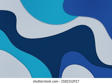 Abstract colorful doodle template design decorative artwork style. Overlapping with circles halftone background. Vector