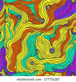 Abstract colorful doodle vector seamless pattern.