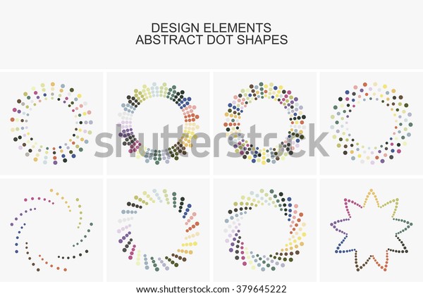 Abstract Colorful Dot Shapesvector Set Design Stock Vector (Royalty ...