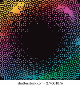 Abstract Colorful Dots. Black Background. Vector Illustration.

