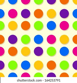 Abstract colorful dots seamless pattern.