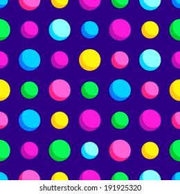 Abstract colorful dots seamless pattern. 