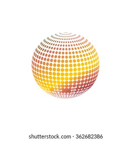 abstract colorful dots sphere background. logo design light box