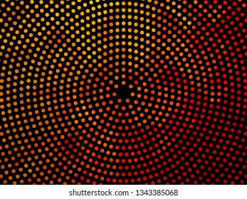 Abstract colorful dotted background. Halftone radial pattern. Vector