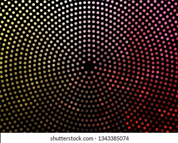 Abstract colorful dotted background. Halftone radial pattern. Vector