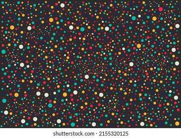 Abstract colorful dotted background vector. Black backdrop. Night sky with stars. Space for text. Texture
