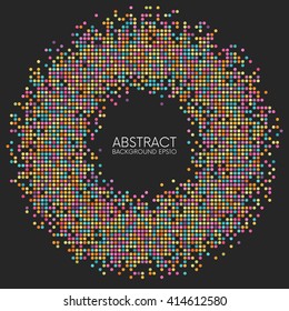 Abstract colorful dotted circle. Easy to change colors.