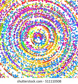 Abstract colorful dotted circles background.