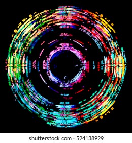 Abstract colorful dotted circles background.