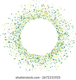 Abstract colorful dotted circular frame design with confetti border perfect for festive celebration decoration round shape ornament digital art graphic pattern background element