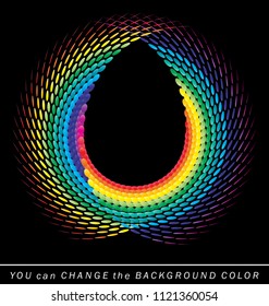 Abstract colorful dotted lines shape.