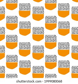 abstract colorful dotted rectancles geometric seamless pattern, endless repeatable vector illustration texture