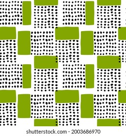 abstract colorful dotted  rectangles shapes geometric seamless pattern, endless repeatable vector illustration texture background
