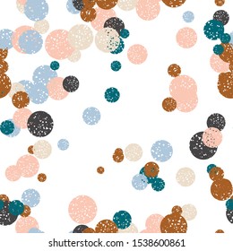 Abstract colorful dotted seamless pattern. Round grunge geometric background. Infinity geometrical pattern. Vector illustration.  