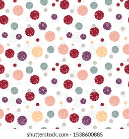 Abstract colorful dotted seamless pattern. Round grunge geometric background. Infinity geometrical pattern. Vector illustration.  