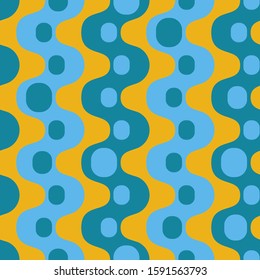 Abstract colorful drops. Flat, simple geometric design. Vector spotty seamless pattern for textile, wallpaper, wrapping paper, prints, fabric, web background or another accent etc.