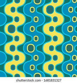 Abstract colorful drops. Flat, simple geometric design. Vector spotty seamless pattern for textile, wallpaper, wrapping paper, prints, fabric, web background or another accent etc.